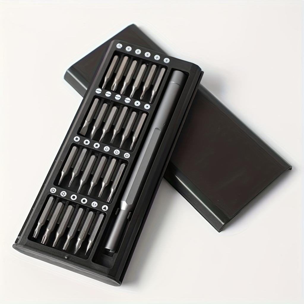 24-in-1 Multifunktionales Präzisionsschraubendreher-Set, Edelstahl, Vollständige Werkzeugbitentfernung für Mobiltelefone & Tablets mit Kompakter Tragetasche