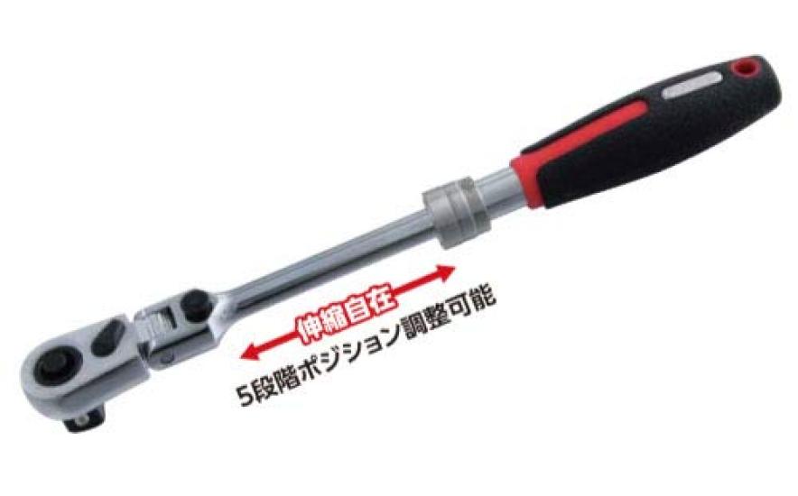 Suekage Tools Telescopic Flex Lock Ratchet Mini Type Co., Ltd. Pro-Auto 3/8DR. STR-F3C