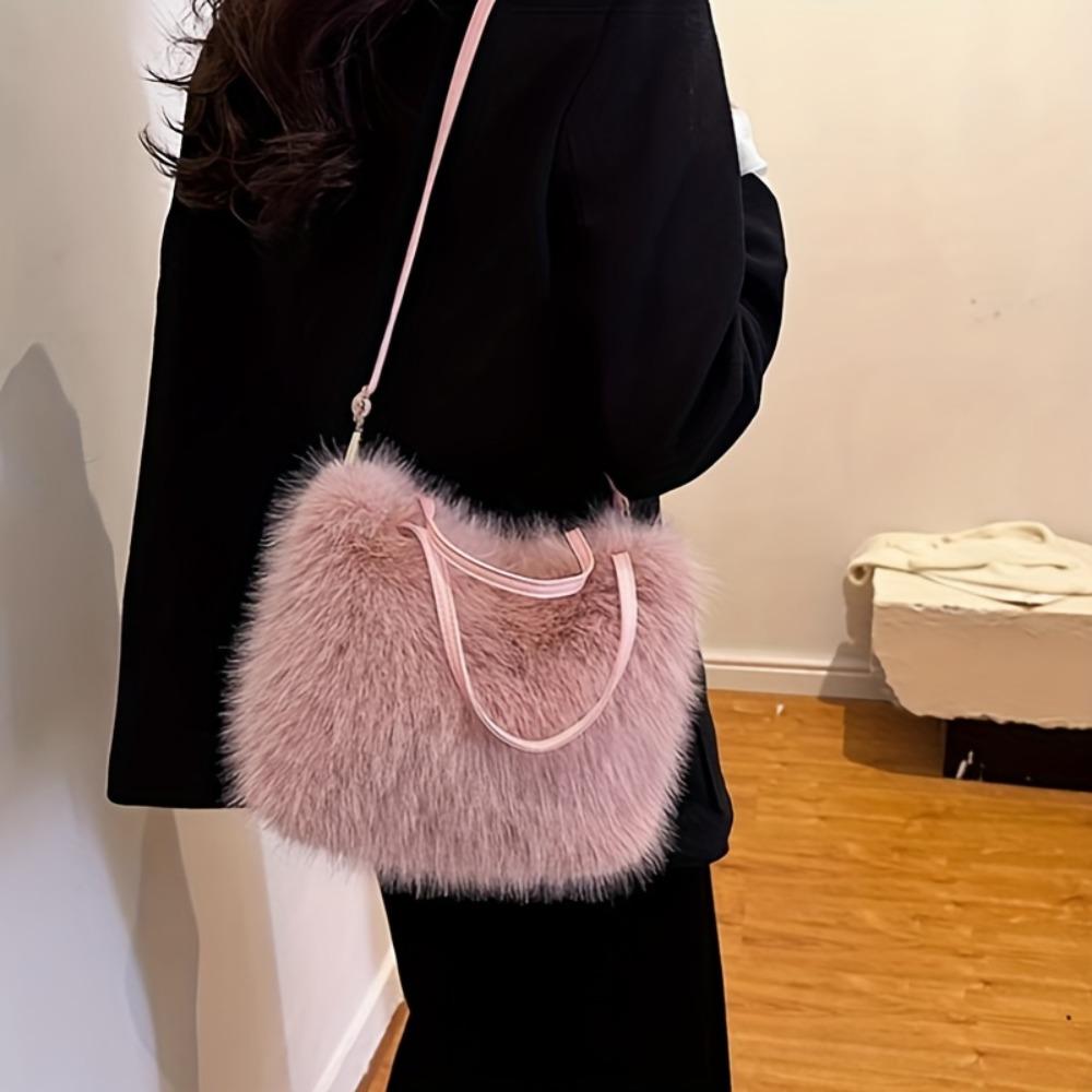 Modische Handtasche aus Kunstfell für Damen, multifunktionale und modische Handtasche, geeignet für Herbst und Winter, diagonal oder über einer Schulter zu tragen