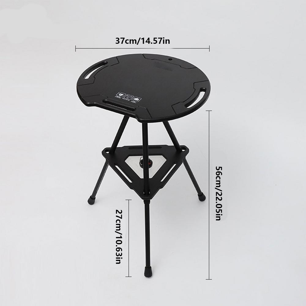 Круглый складной кемпинговый стол, складной стол для кемпинга, подъемный стол, портативный стол, складной кемпинговый стол, круглый легкий, для пляжа и барбекю. чёрный