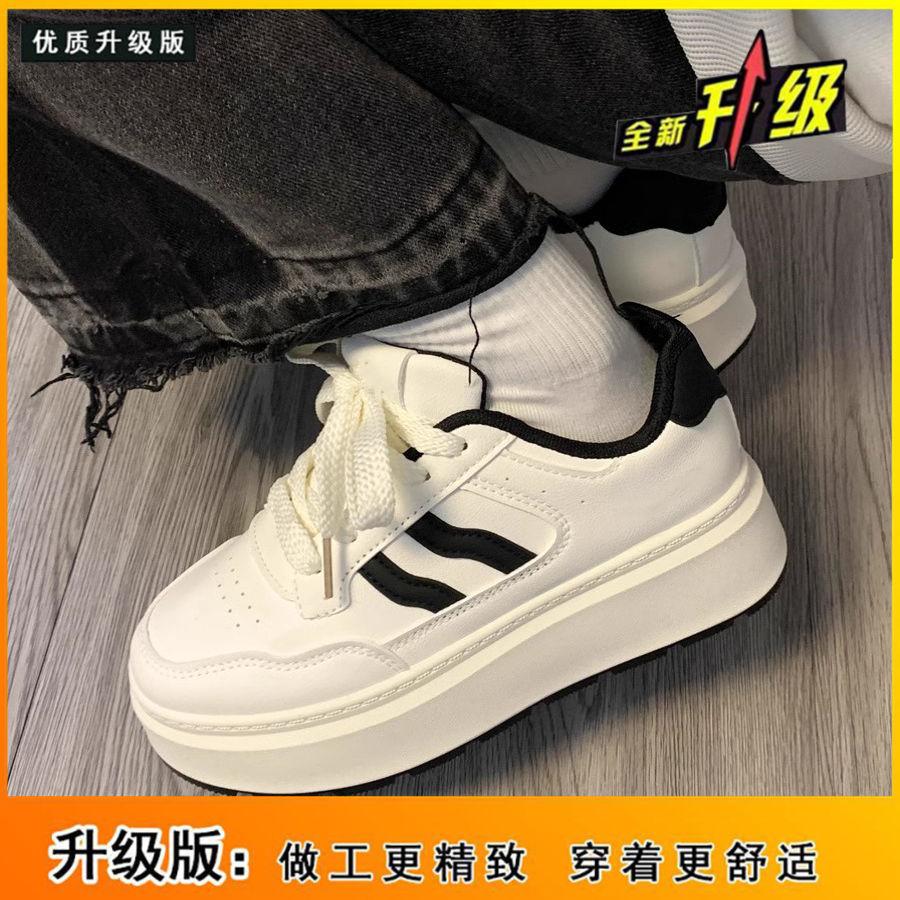 Little White Shoes Women's 2025 New Popular Casual Shoes Women's Shoes Autumn Breathable Niche Versatile Thick Baseplate Shoes Women