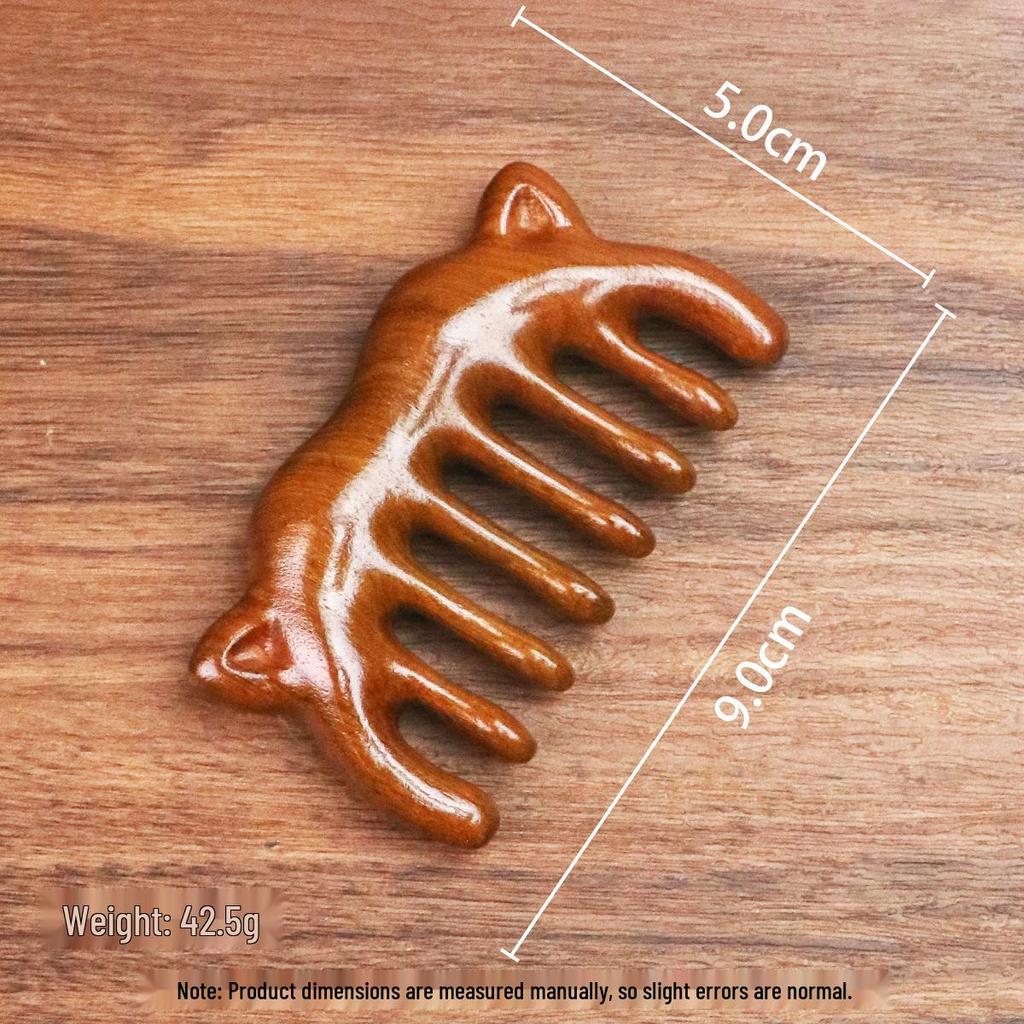 Massagekamm aus Sandelholz: Tragbarer Holzkopf- & Meridiankamm Souvenir