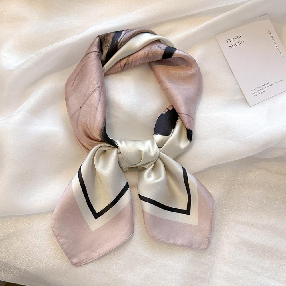 Cherry Blurred Flowers Hair Scarf Graceful Butterfly Scarves Headwear Puppy Hair Band Streetwear