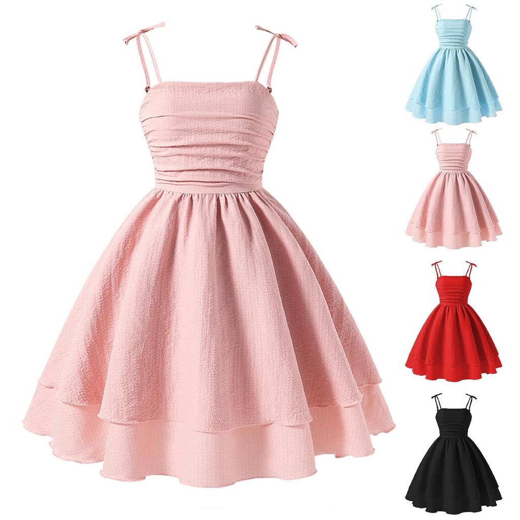 Ropa de Verano para Niños Cuhk Vestido de Moda Princesa con Lazo para Niños