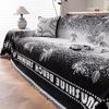 Chinese Classical Printed Chenille Sofa Cover Rural Plants and Flowers Couch Towel with Tassels Soft Anti Cat Scratch Dust Cover