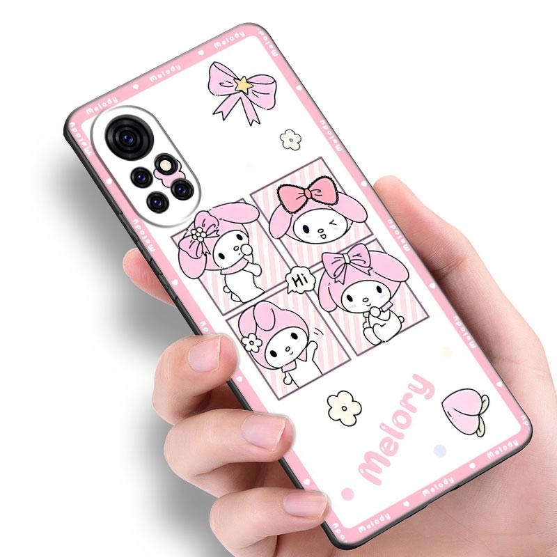 Kuromi Melody Černý Silikonový Kryt na Telefon Pro Honor 70 90 Lite X40 GT X50 i X5 Plus X6A X6S X7A X8A X8B X6 X7 X8 X9 4G X9A X9B 5G