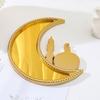 Elegant Moon Food Serving Tray Gold Color Ramadan Festival Art Tray Eid Candy Dish  Home Decor