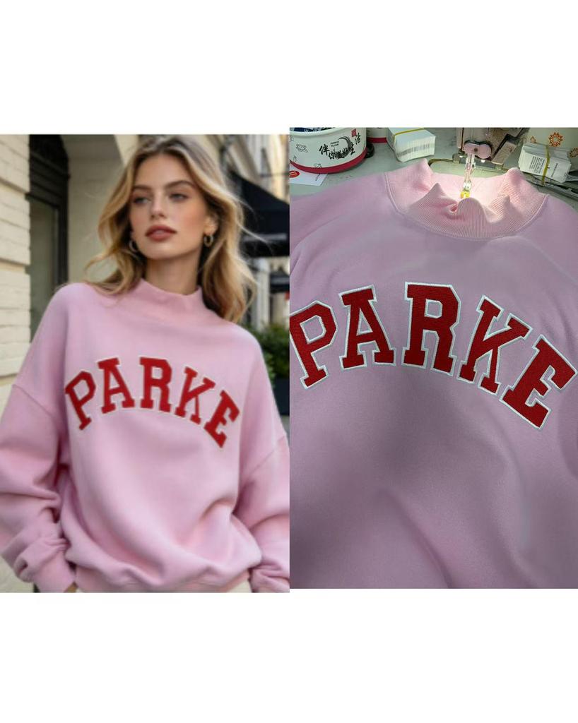 2026 PARKE Unisex Cotton Embroidered Hoodie - Versatile Slim-Fit Long Sleeve