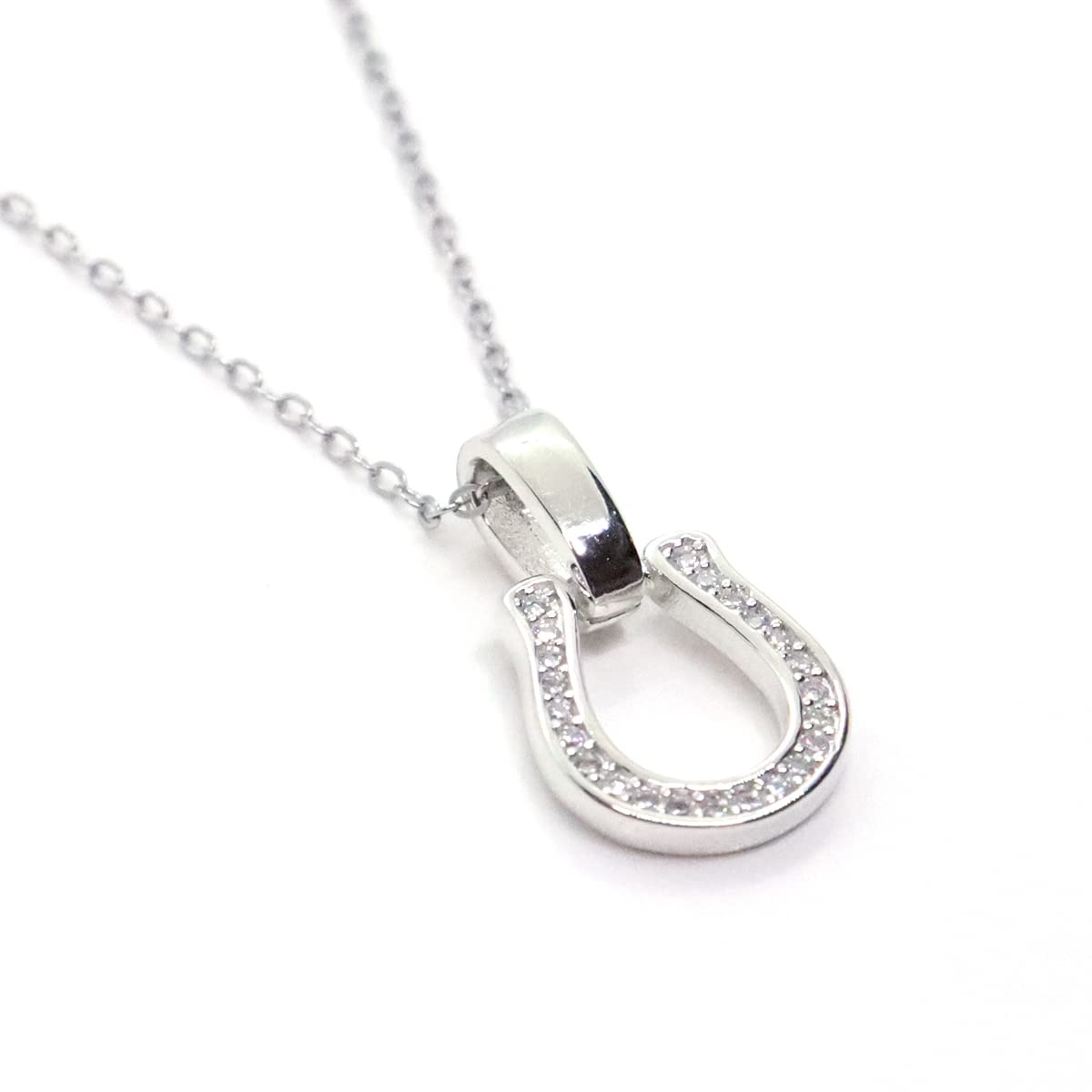

Horseshoe Silver Simple Thin Length Adjuster [LUXSTAR] Necklace, Zirconia, Horseshoe, 925, Chain, 1mm, 40cm, 5cm, Included, Men s, Women s (Silver)
