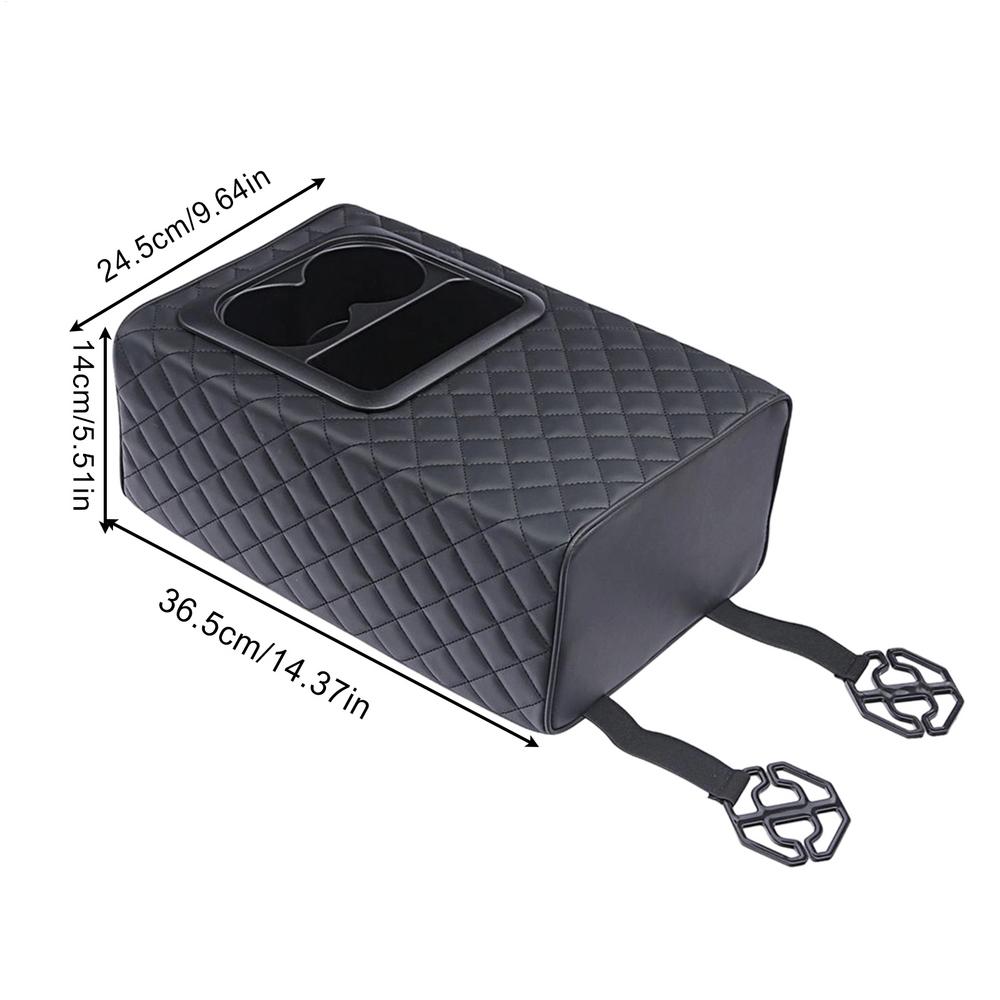 Armrest box booster pad Universal Rear Seat Armrest Console Box with Cup Holders Backseat Center Console with Double Pockets