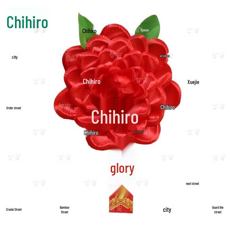 Silk Fabric Commendation Big Red Flower