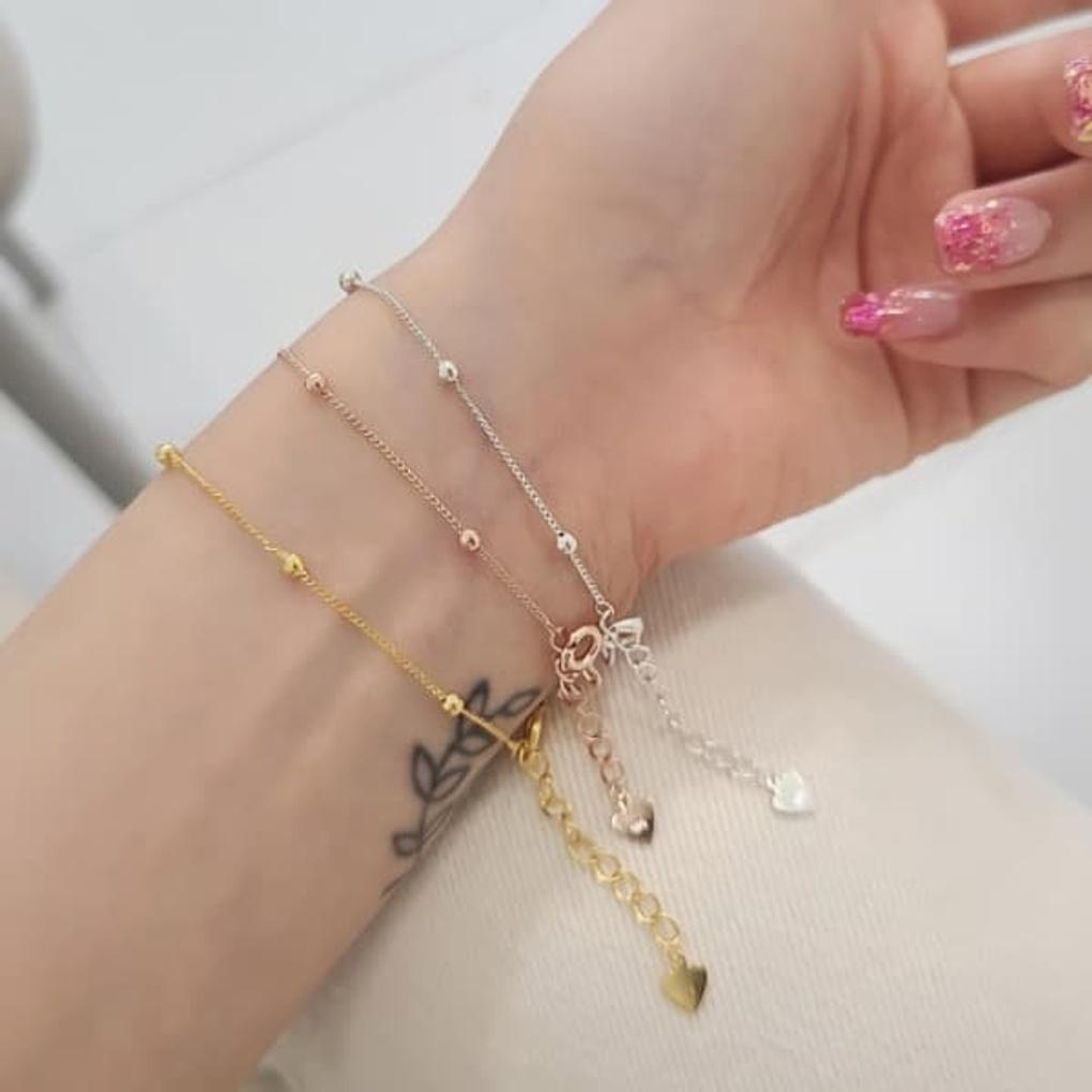 

Women s 925 Silver Ball Chain Bracelet Layered Bracelet Gold (+1000)
