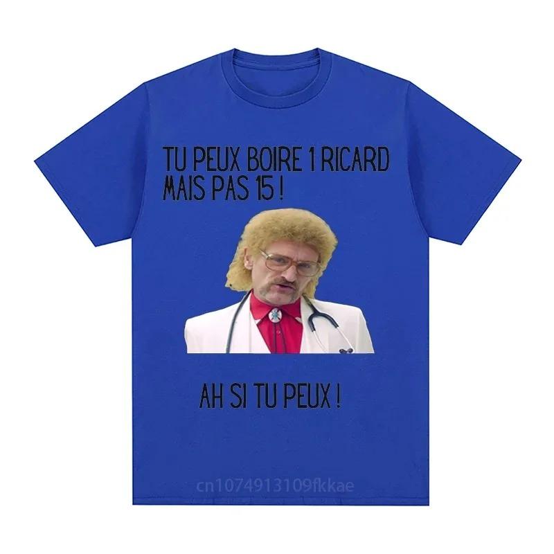 

Funny Cotton T-shirt Men Print You Can Drink A Ricard But Not 15 Graphic Black Classic Tops Summer Short Sleeve Premium Tees 4XL