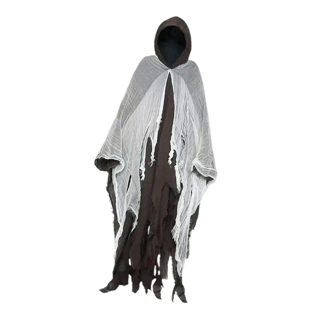 Halloween Robe Cloak Cosplay Costume Vampire Reaper Cosplay Cape Wizard Cloak for Escape Room Theme Party Adult Unisex Man Women