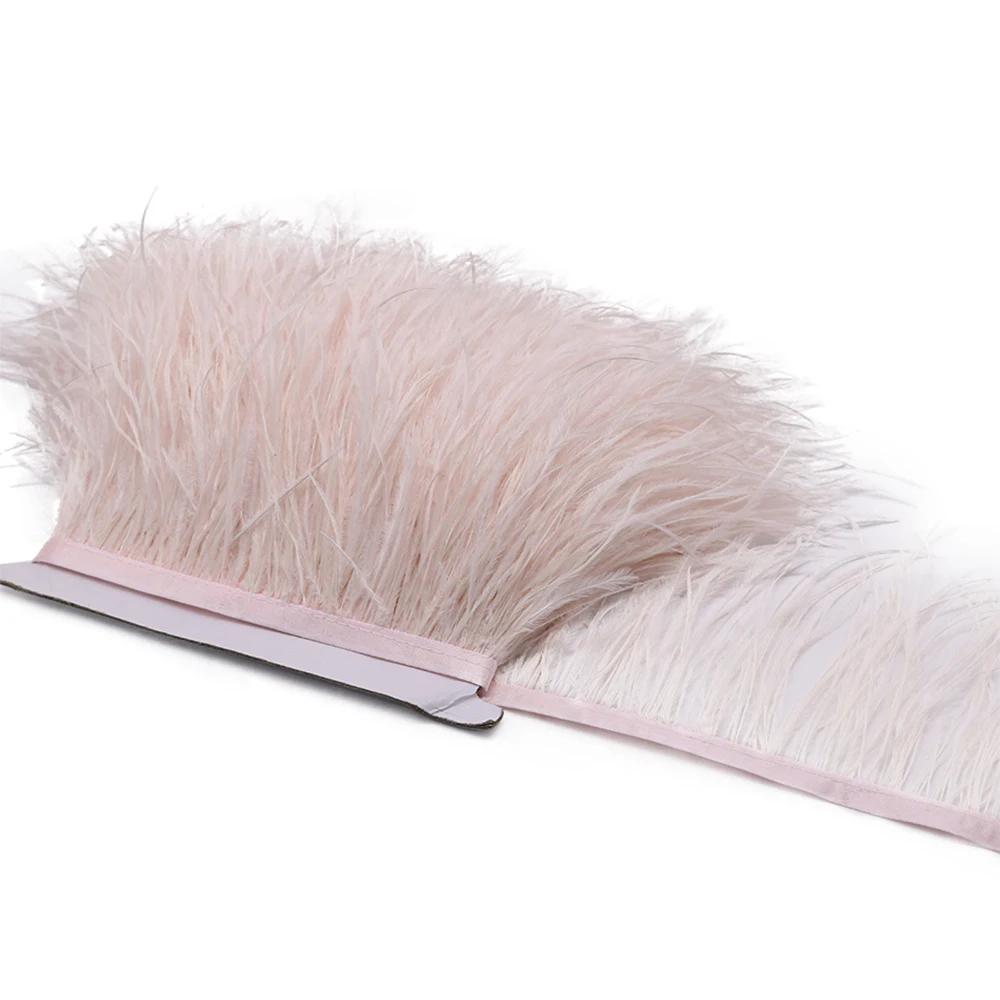 1Meter Natural Fluffy Ostrich Feathers Trim 8-10Cm Red Ostrich Plumes Craft Ribbon For Wedding Dress Sewing Clothing Decoration