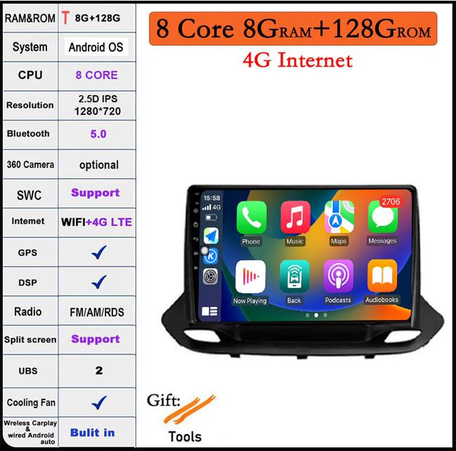 Android 14 For Chevrolet Menlo 2020 - 2022 Car Radio Carplay DSP Auto 4G+WIFI QLED Multimedia Video Player GPS Navigation