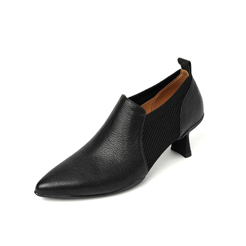 Fashion Women Pumps High Heel Genuine Leather 2025 Spring Summer Pointed  Toe Mature Working Shoes Woman Basic Office Lady Women Shoes