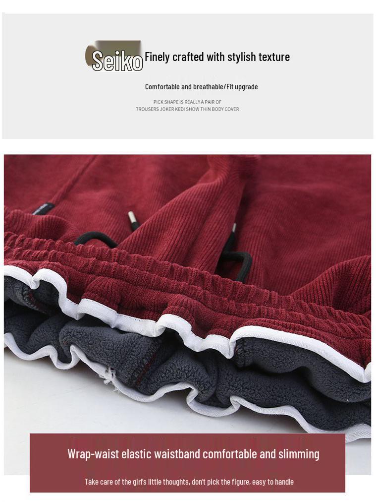 Girls' Plush Corduroy Pants - Autumn Winter 2025 - Thick, Loose, Casual Stylish Children's Wear