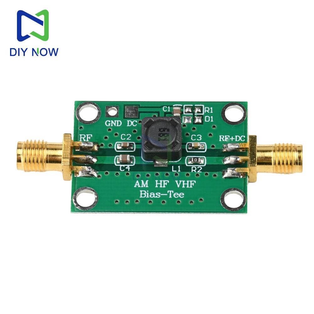 1PCS RF Bias Tee 25K-100MHz RF Broadband Amplifier Module Coaxial Feed Bias Tee Low Insertion Loss HF AM Amplifier BiasTee