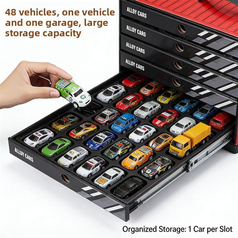 Trendy 48-Pack Alloy Toy Cars: Stylish Gift Box for Kids