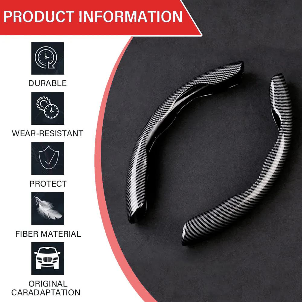 Non-Slip Sport Car Steering Cover Fit 38cm/15inch Carbon Fiber Steering Wheel Booster Cover Universal Car