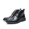 Men's Leather Boots Fashion Men's High-top Leather Shoes Large Size New Trend Martin Boots British Style Business Leather Shoes