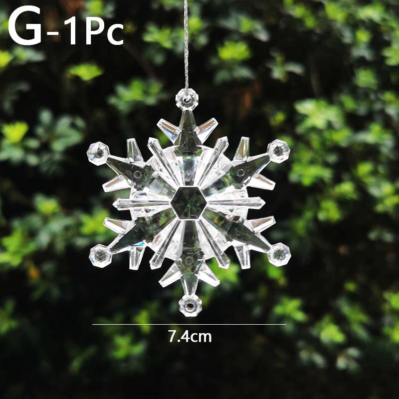 

Рождественская прозрачная подвеска с блестками, хрустальная акриловая снежинка, украшение для рождественской елки, подвеска, новогоднее украшение для вечеринки L