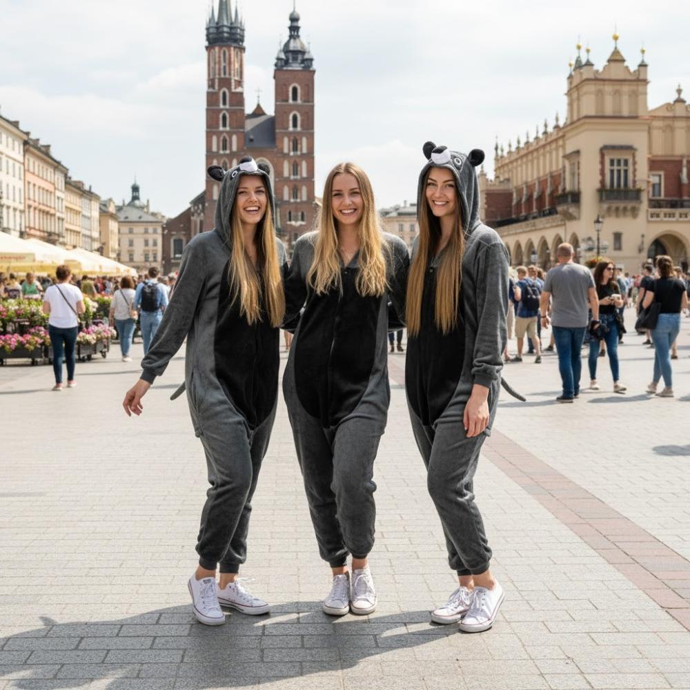 Einteiler Warm Herren Pyjama Kigurumi Onesie Waschbär Einteiler Reißverschluss Grauer Waschbär Onesie Kostüm -