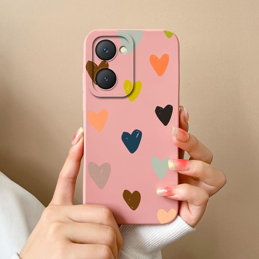 For Vivo Y03t Y02t Y18i Y18t iQOO U5x Z9 Lite Y400 Pro Phone Cover Fashion Love Pattern Soft Silicone Anti Slip Premium Protection Case For Vivo Shell