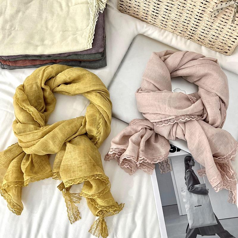 Scarf women's winter high-end sense new linen versatile cotton and linen fashion scarf scarf scarf shawl silk scarf