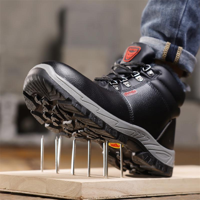 Winter Velvet Keep Warm Men Work Safety Boots Waterproof Indestructible Anti Nail Protection Shoes Industry Male Footwear
