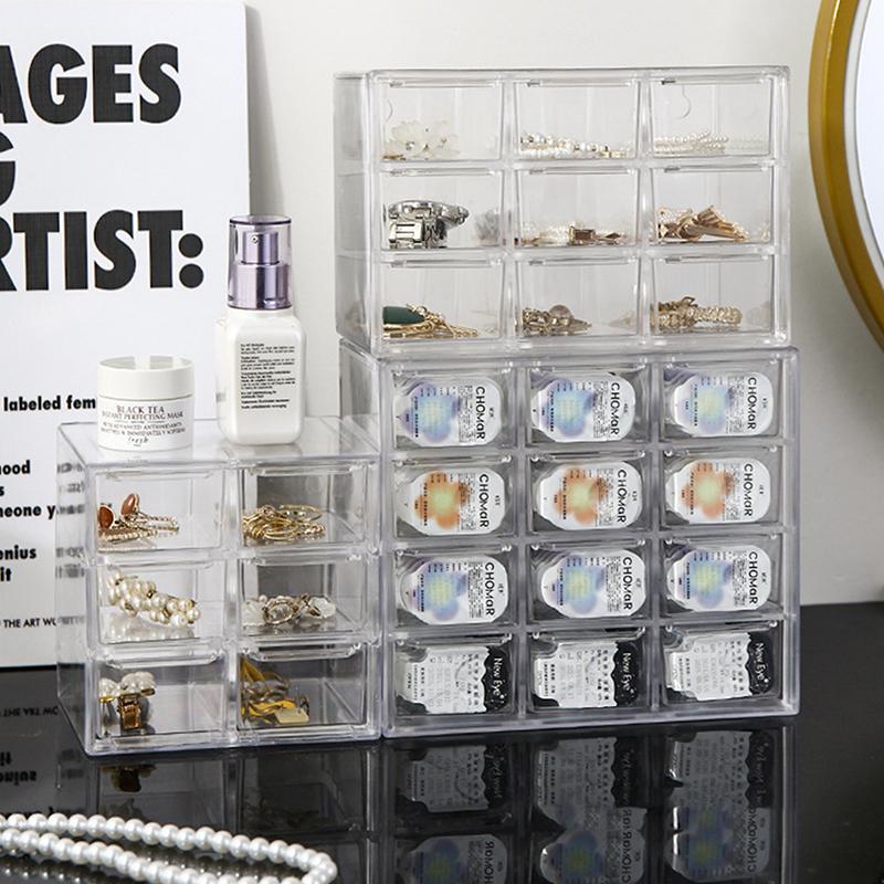 Beauty Contact Lens Storage Box Daily Disposable Contact Lens Cabinet Multi-Grid Large Capacity Eye Rack Transparent Storage Box