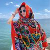 2023 New Hot Selling Women's Shawl Outdoor Travel Shade Sun Protection Shawl Scarf Seaside Beach Shawl