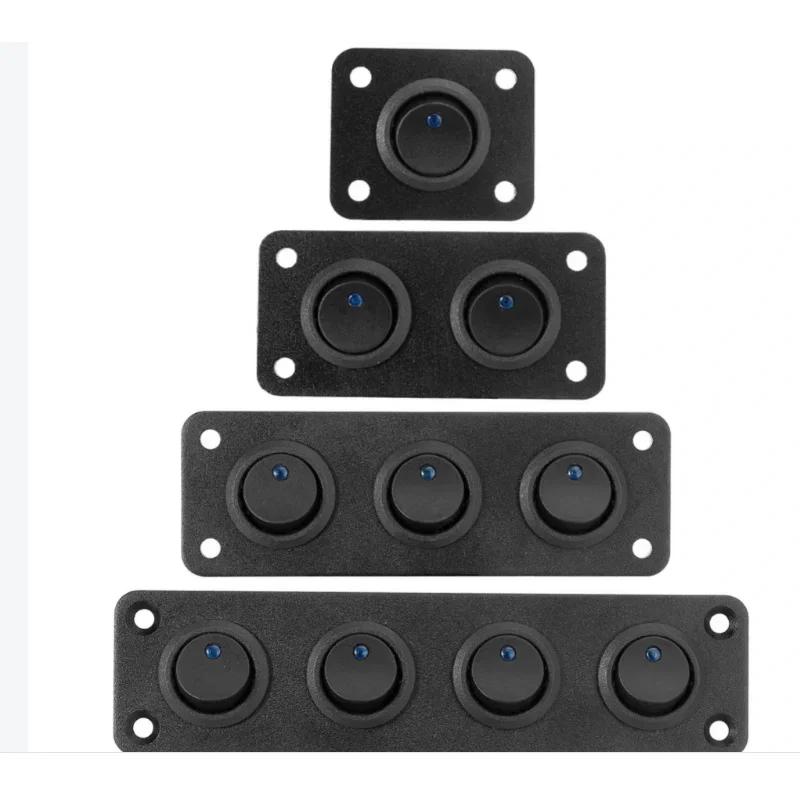 12V 1-4 Gang Universal Kippschalter Panel USB Auto Boot Marine RV Lkw Blau LED Styling Zubehör marine Wippschalter