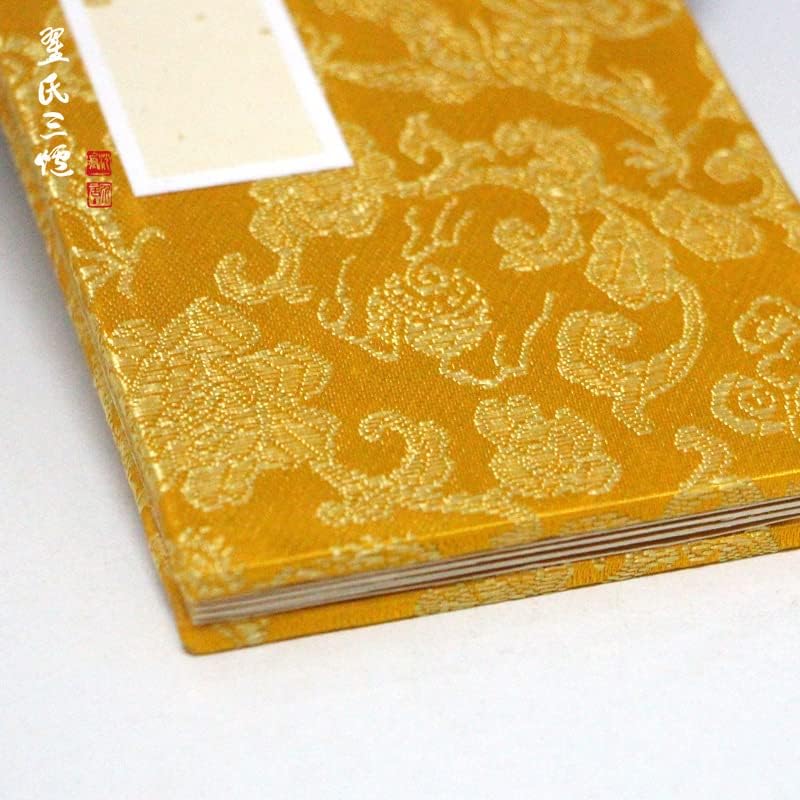 

QianKao Calligraphy Practice Copybook Chinese Ancient Books Copy Imitation Gold Fish Seed Grain Small Folded Booklet, Antique Pink Xuan Paper, Small