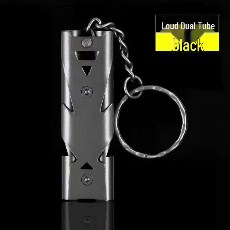 In-Stock Stainless Steel Dual-Tube High-Frequency Survival Whistle