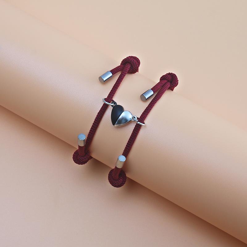 European & American Love Magnet Couple Bracelet Pair for Men & Women - Handcrafted Rope Jewelry