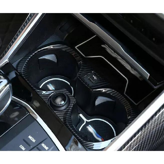 For BMW 3 Series G20 - Carbon Fiber Central Console Water Cup Cover Trim