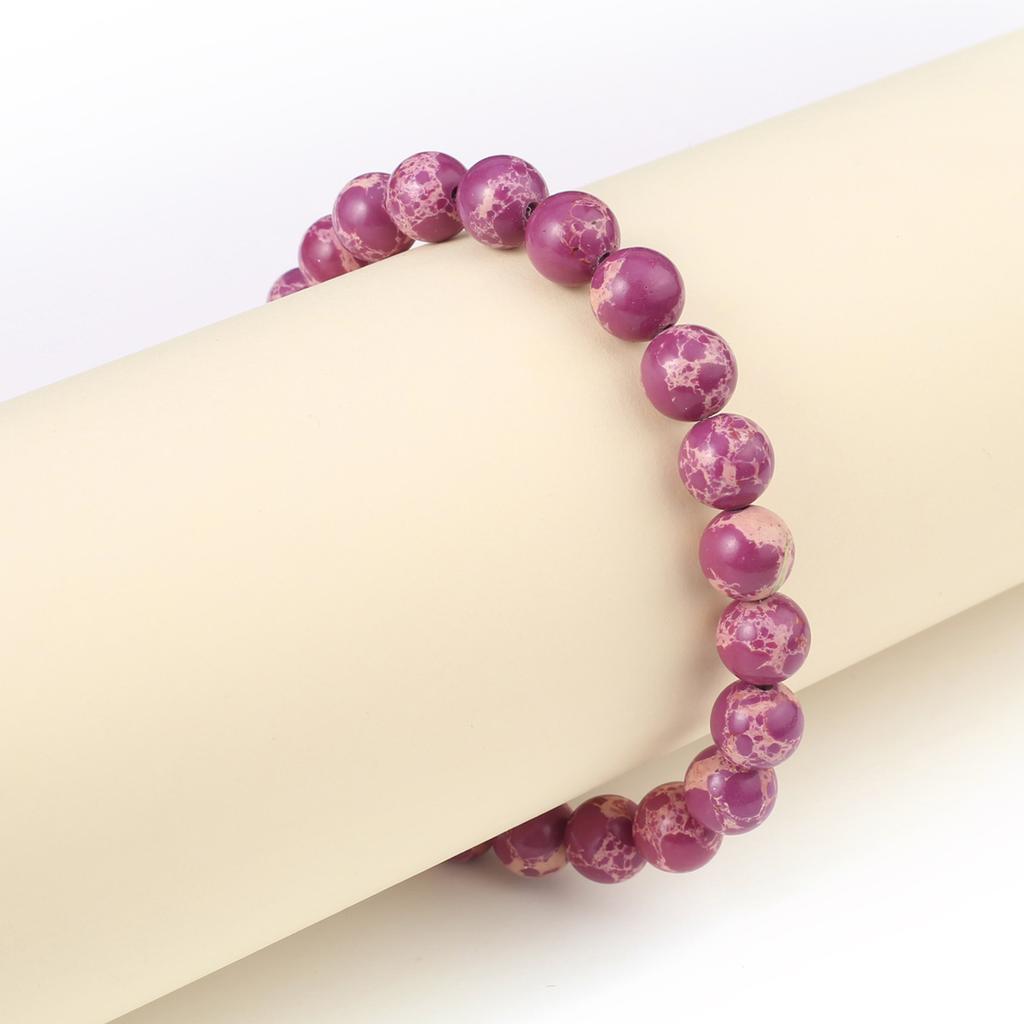 Nový styl Dámský náramek Přírodní kámen Emperor Stone Korálky 8X8 MM Přívěsky pro ženy Romantický dárek k narozeninám