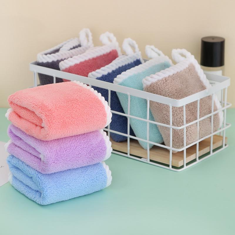 Korallensamt, quadratisches Handtuch, Kindergarten-Kleinhandtuch, universelles Sabberhandtuch, Handwischtuch, eingewickelte Taschentücher