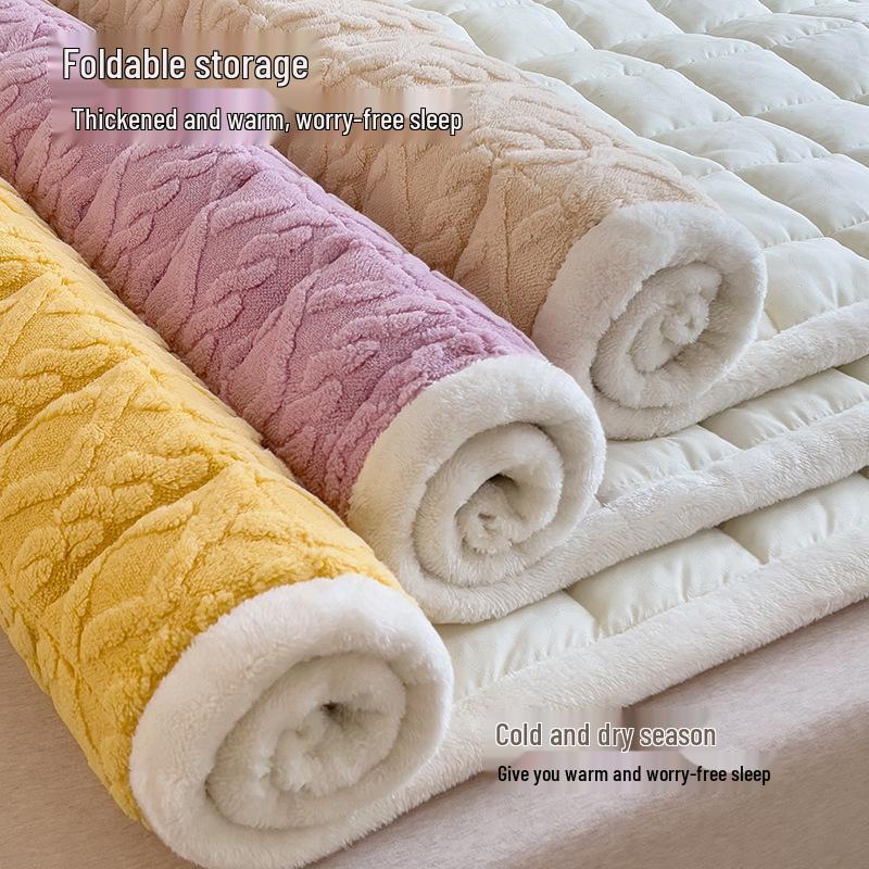Winter Velvet Mattress Topper: Thick, Warm, Thin Pad for Single Student Dorms