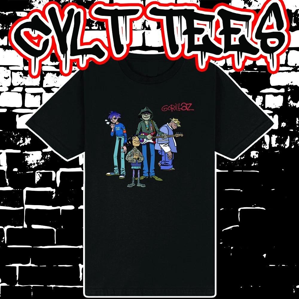 Men s and Women s T-shirts Gorillaz Band Tee 100% Cotton XXXXL