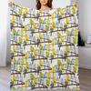 Budgie Pattern Watercolour Throw Blanket Warm Comfortable Blanket for Office Napping