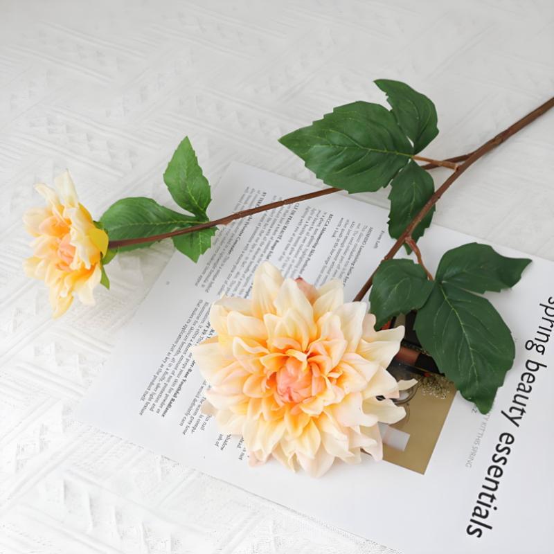 

Искусственный цветок георгина с эффектом мокрого прикосновения, одиночный, украшение для дома, гостиной, на День святого Валентина, для свадебной вечеринки