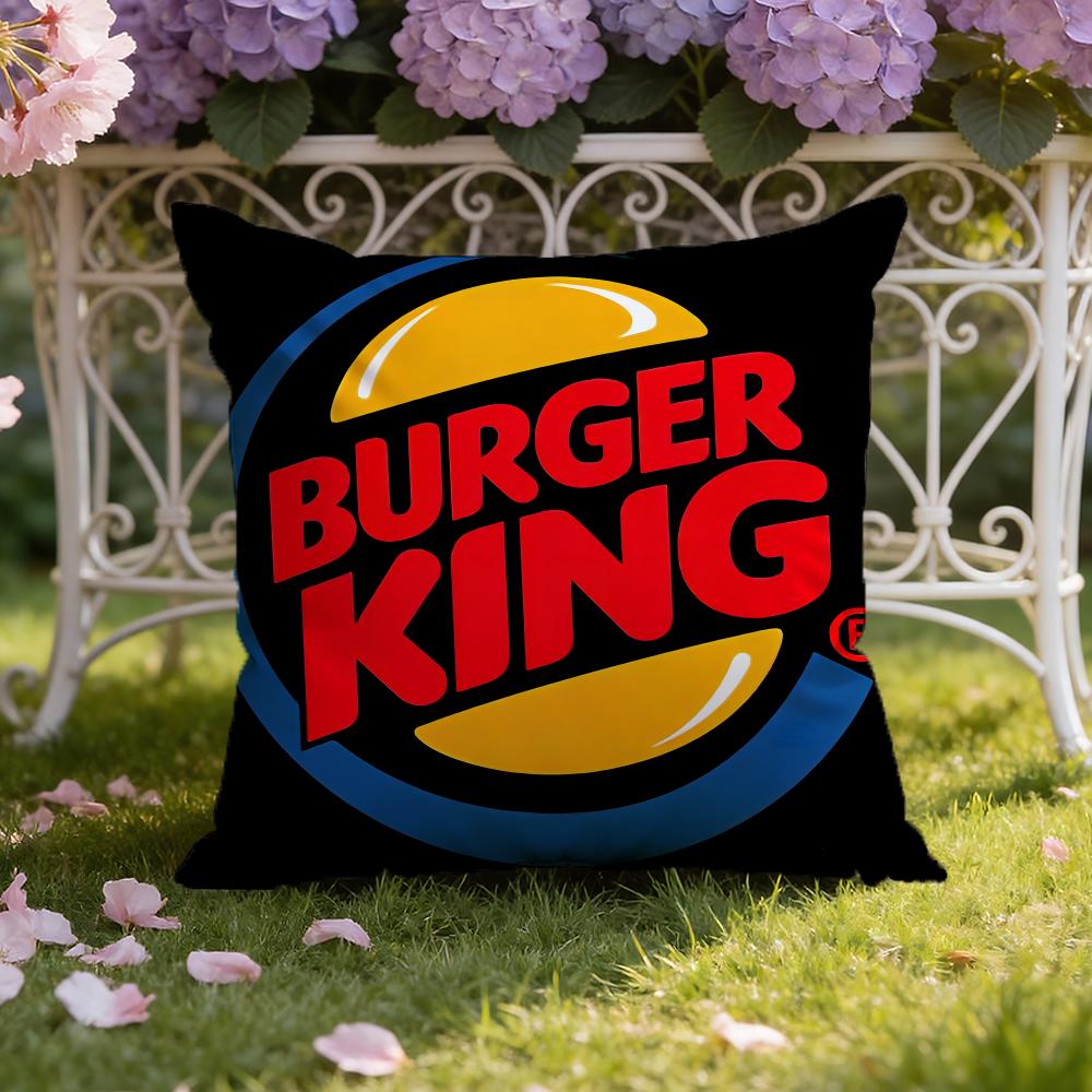 B-Burger K-King Logo Cushion Cover Home & Car Dual-Scene Pillow Cover: Reversible for Premium Comfort