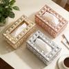 Trendy Metal Tissue Holder: Decorative Crystal Box for Living Room Storage