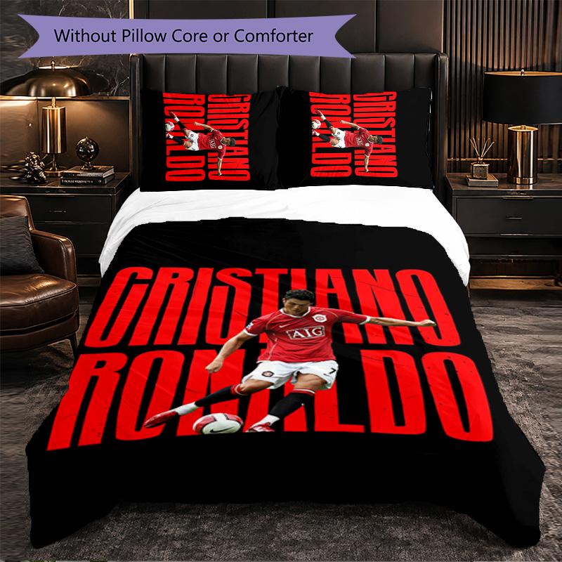 Set Biancheria da Letto Cristiano Ronaldo 3 Pezzi Morbido Set Copripiumino con Federe Set Decorazione Camera da Letto per la Casa