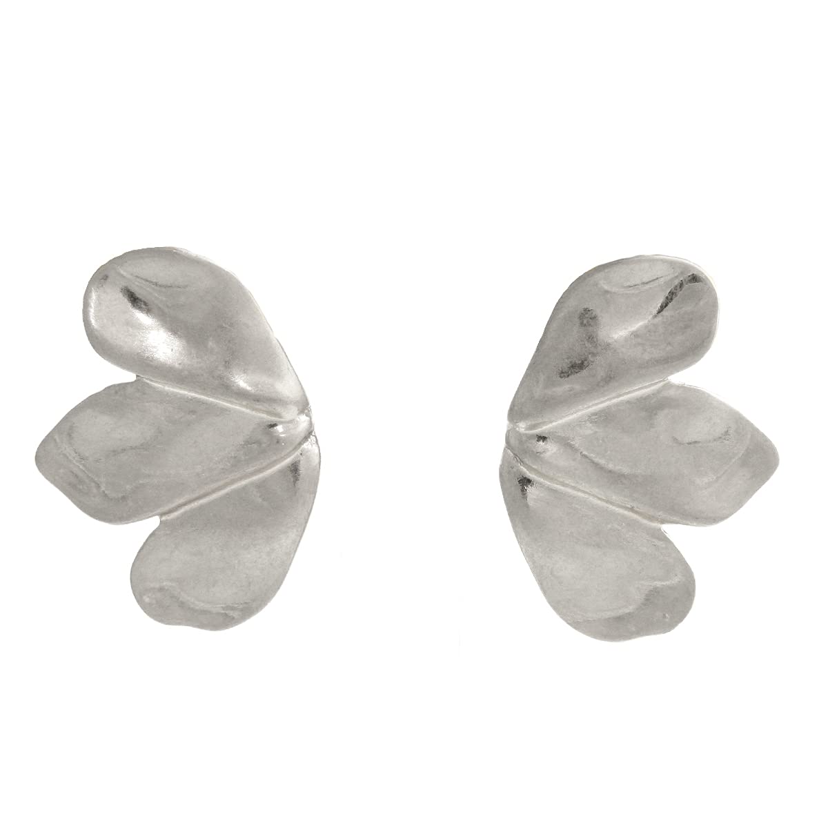 

VINGTAINE Leaf Motif Plate Simple Large Silver Earrings [Kobe Vantaine] P1427-S-P Color-P