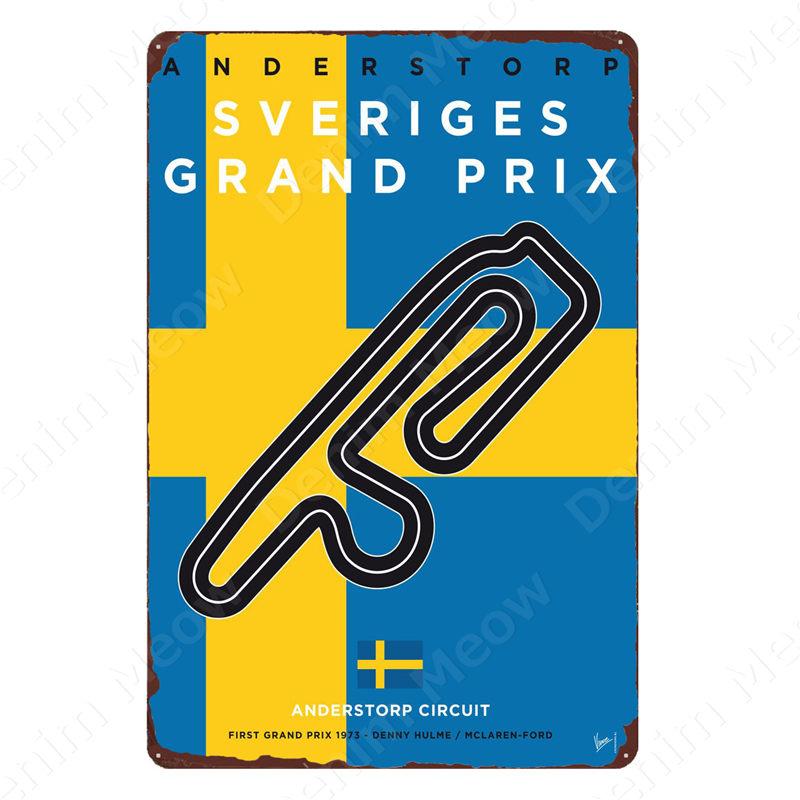 Vintage F1 Championship Metal Tin Sign, Racing Track Poster, Bar Cafe Club Wall Decoration, Grand Prix Circuit Iron Plaque,ZSS84
