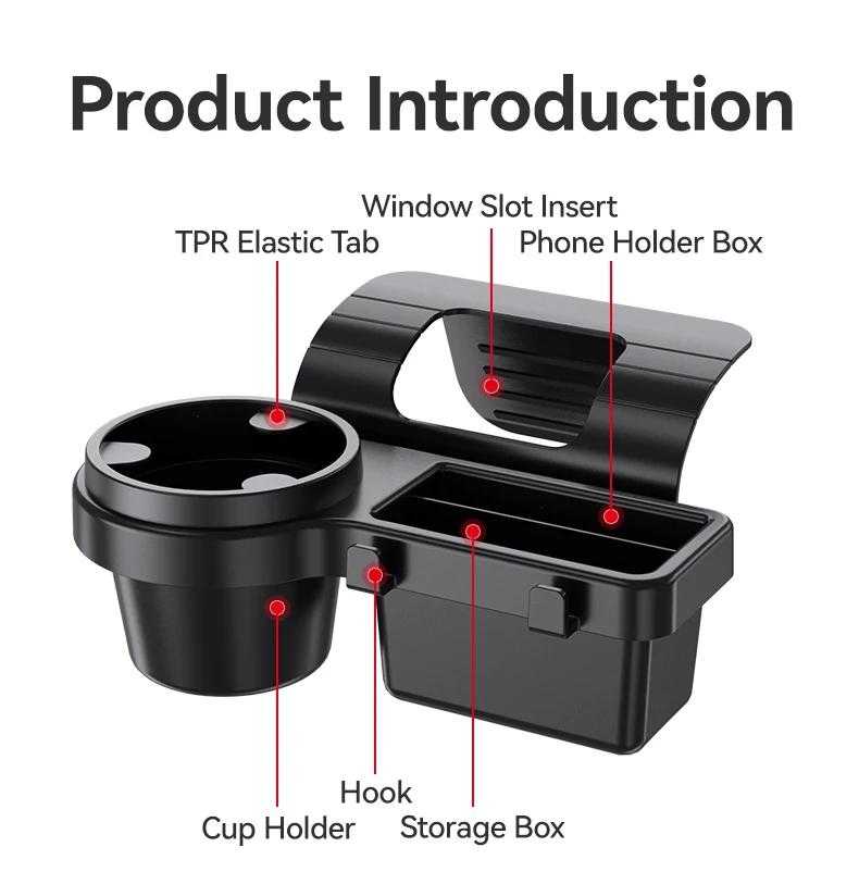 Multifunktionale Auto-Organizer-Box mit Getränkehalter Hängendes Aufbewahrungsregal Seitenfensteraufbewahrung Autoinnenausstattung